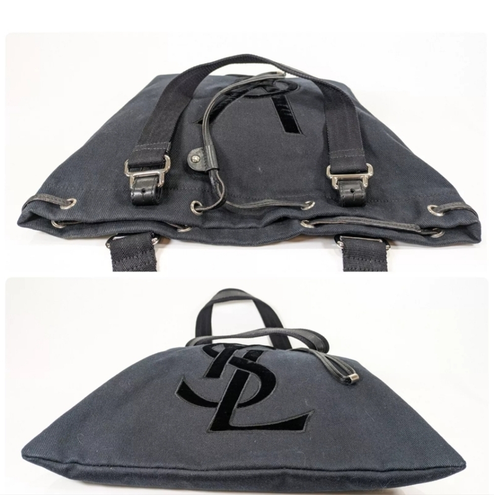 YSL 🔥 Rare 🔥 Rive Gauche Kahala Canvas and Leather Tote Bag! - Picture 9 of 10